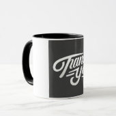Moderne Kalligraphie Danke Mens Tasse (Vorderseite Links)