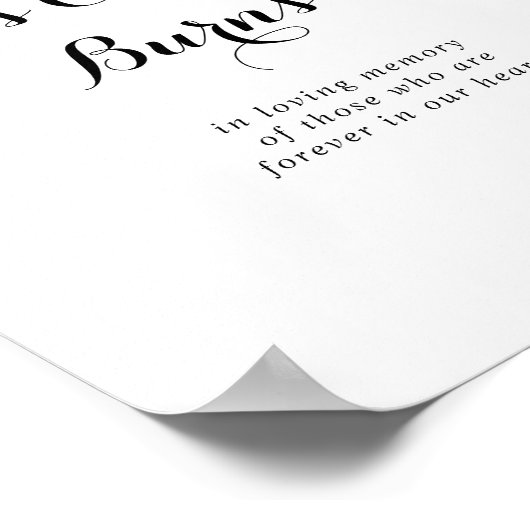 Moderne Kalligraphie - diese Kerze bröllt das Zeic Poster (Ecke)