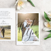 Moderne Kalligraphie Drehbuch 2 Fotos Hochzeit Dankeskarte