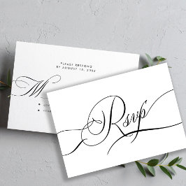 Moderne Kalligraphie Drehbuch romantische Hochzeit RSVP Karte