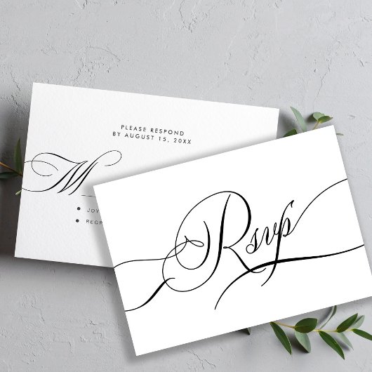 Moderne Kalligraphie Drehbuch romantische Hochzeit RSVP Karte