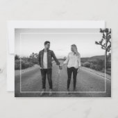 Moderne Kalligraphie Dunkelgrün ohne Foto Save The Date (Rückseite)