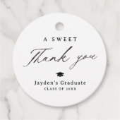 Moderne Kalligraphie Ein Sweet Vielen Dank Abschlu Geschenkanhänger (Vorderseite)