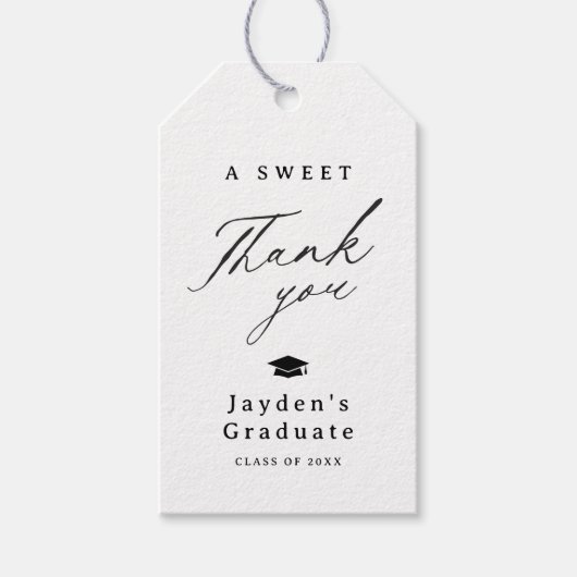 Moderne Kalligraphie Ein Sweet Vielen Dank Abschlu Geschenkanhänger (Vorderseite)