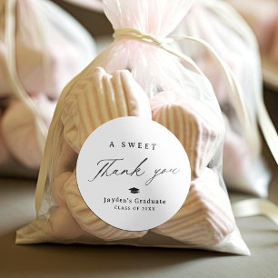 Moderne Kalligraphie Ein Sweet Vielen Dank Abschlu Runder Aufkleber