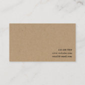 Moderne Kalligraphie - einfach rechtes Braunes Visitenkarte (Rückseite)