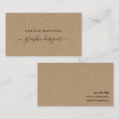 Moderne Kalligraphie - einfach rechtes Braunes Visitenkarte (Vorne/Hinten)