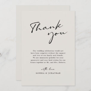 Moderne Kalligraphie Elegante Eggshell Einfache Ho Dankeskarte