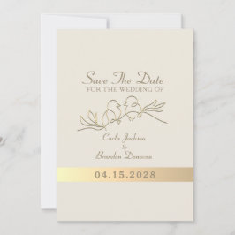 Moderne Kalligraphie Elegante Goldhochzeit Save The Date