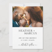 Moderne Kalligraphie Elegantes Foto Save the Date Einladung (Rückseite)