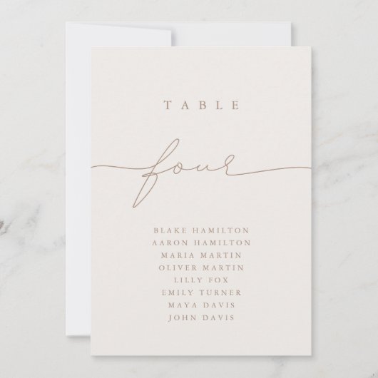 Moderne Kalligraphie Elfenbeinküste Vier Tischnumm (Vorderseite)