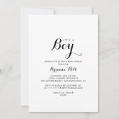 Moderne Kalligraphie Es ist eine Kinderdusche Einladung (Vorderseite)