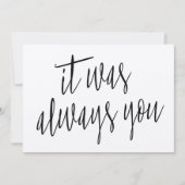 Moderne Kalligraphie Es war immer du (Vorderseite)