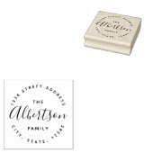 Moderne Kalligraphie Familienname Rücksendeadresse Gummistempel (Stempel)