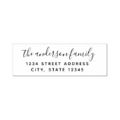 Moderne Kalligraphie Familienname Rücksendeadresse Permastempel (Design)