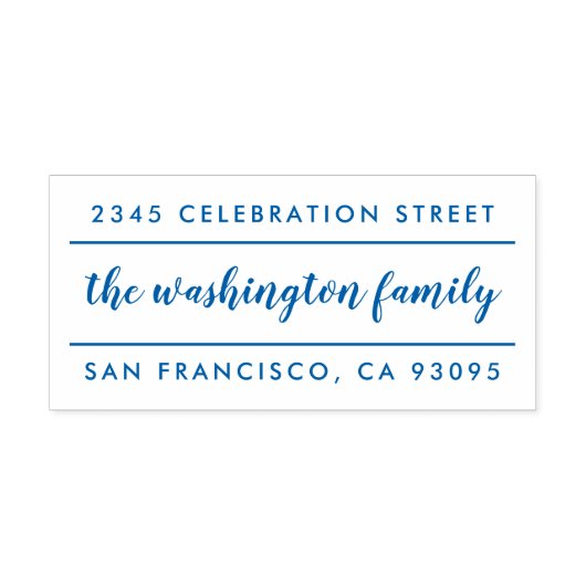Moderne Kalligraphie Familienname Rücksendeadresse Permastempel (Design)