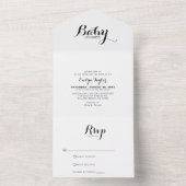 Moderne Kalligraphie Formal Baby Dusche All In One Einladung (Innen Boden)