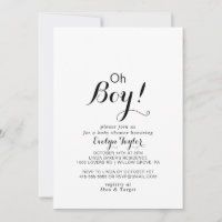 Moderne Kalligraphie-Formal Oh Junge Babydusche