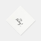 Moderne Kalligraphie-Formblatt Oh Babydusche Serviette (Ecke)