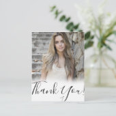 Moderne Kalligraphie | Foto Abschluss Vielen Dank Postkarte (Stehend Vorderseite)