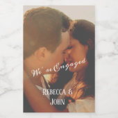 Moderne Kalligraphie Foto Engagement Party Mini Weinetikett (Einzelnes Label)