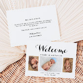 Moderne Kalligraphie Foto Geburtskarte Dankeskarte