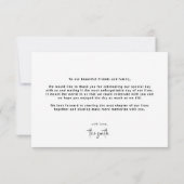 Moderne Kalligraphie-Foto-Hochzeit Dankeskarte (Rückseite)