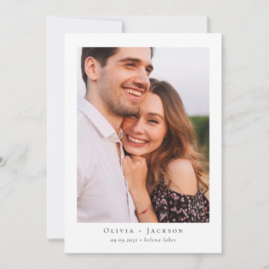 Moderne Kalligraphie-Foto-Hochzeit Save The Date (Vorderseite)