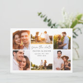 Moderne Kalligraphie-Foto-Hochzeit Save The Date (Stehend Vorderseite)