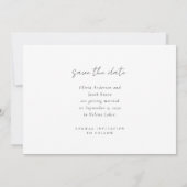 Moderne Kalligraphie-Foto-Hochzeit Save The Date (Rückseite)