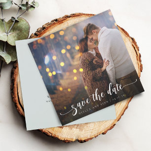 Moderne Kalligraphie-Foto-Hochzeit Save The Date