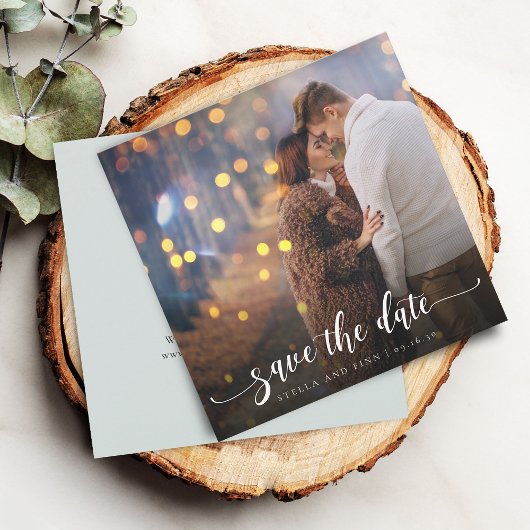 Moderne Kalligraphie-Foto-Hochzeit Save The Date