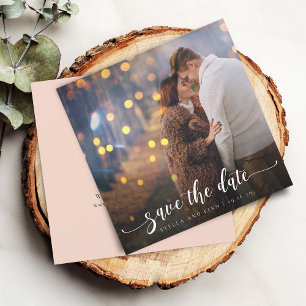 Moderne Kalligraphie-Foto-Hochzeit Save The Date