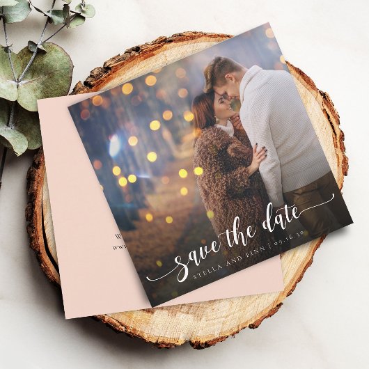 Moderne Kalligraphie-Foto-Hochzeit Save The Date