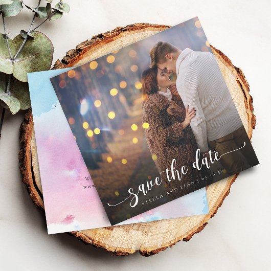 Moderne Kalligraphie-Foto-Hochzeit Save The Date