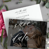 Moderne Kalligraphie-Foto-Hochzeit Save The Date