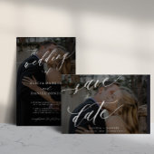 Moderne Kalligraphie-Foto-Hochzeit Save The Date