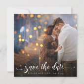 Moderne Kalligraphie-Foto-Hochzeit Save The Date (Vorderseite)