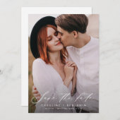 Moderne Kalligraphie Foto Hochzeit speichern das D Save The Date (Vorne/Hinten)