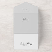 Moderne Kalligraphie/Foto in Pinselstrichrahmen All In One Einladung (Außenbereich)