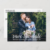 Moderne Kalligraphie - Foto Save the Date Postkarte (Vorne/Hinten)