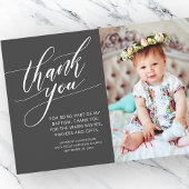 Moderne Kalligraphie Foto Taufe Vielen Dank Dankeskarte