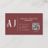 Moderne Kalligraphie Fotografie Visitenkarte (Rückseite)