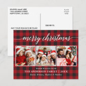 Moderne Kalligraphie Frohe Weihnachten 3 Foto Kari Postkarte (Vorne/Hinten)