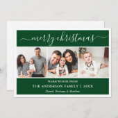 Moderne Kalligraphie Frohe Weihnachten Grün 3 Foto (Vorne/Hinten)