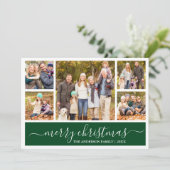 Moderne Kalligraphie Frohe Weihnachten Grün 5 Foto (Stehend Vorderseite)
