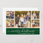 Moderne Kalligraphie Frohe Weihnachten Grün 5 Foto (Vorne/Hinten)