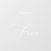 Moderne Kalligraphie, fünfte Tischnummer Fensteraufkleber (Blatt)