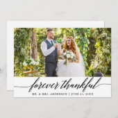 Moderne Kalligraphie für immer dankbare Hochzeit Dankeskarte (Vorne/Hinten)