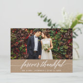 Moderne Kalligraphie für immer dankbare Hochzeitkr Dankeskarte (Stehend Vorderseite)